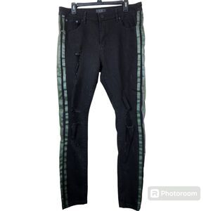 THRT Mens Distressed Side Striped Skinny Jeans 36x32